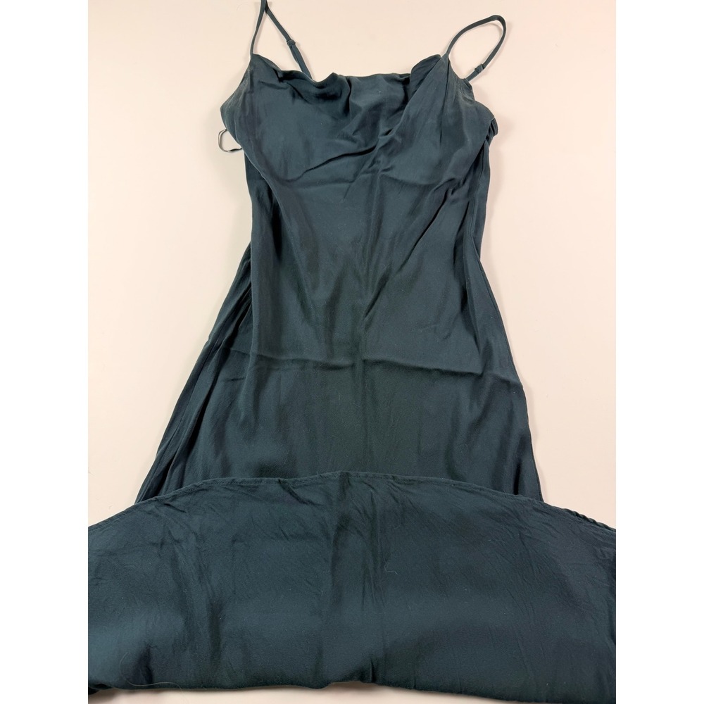 LOFT Womens Forest Green Cowl Neck Adjustable Strap Midi Slip Dress Size 2
